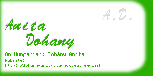 anita dohany business card